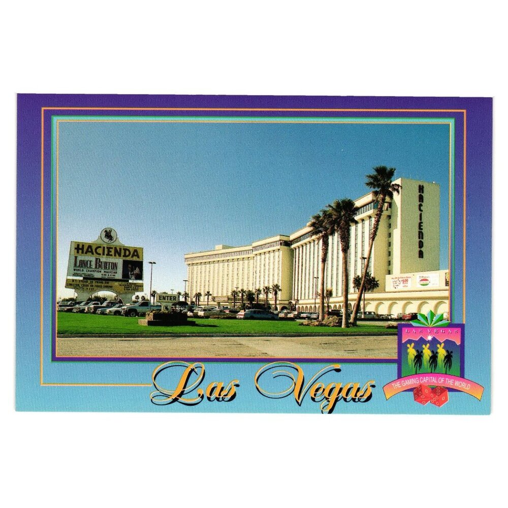 Vintage Postcard Hacienda Hotel Casino Marquee Lance Burton Gaming Las Vegas